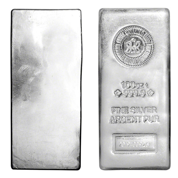 Silver Bar 100 oz Royal Canadian Mint 9999 (new) Silvergold Express Silver Bar 100 oz Royal Canadian Mint 9999 (new) Silvergold Express