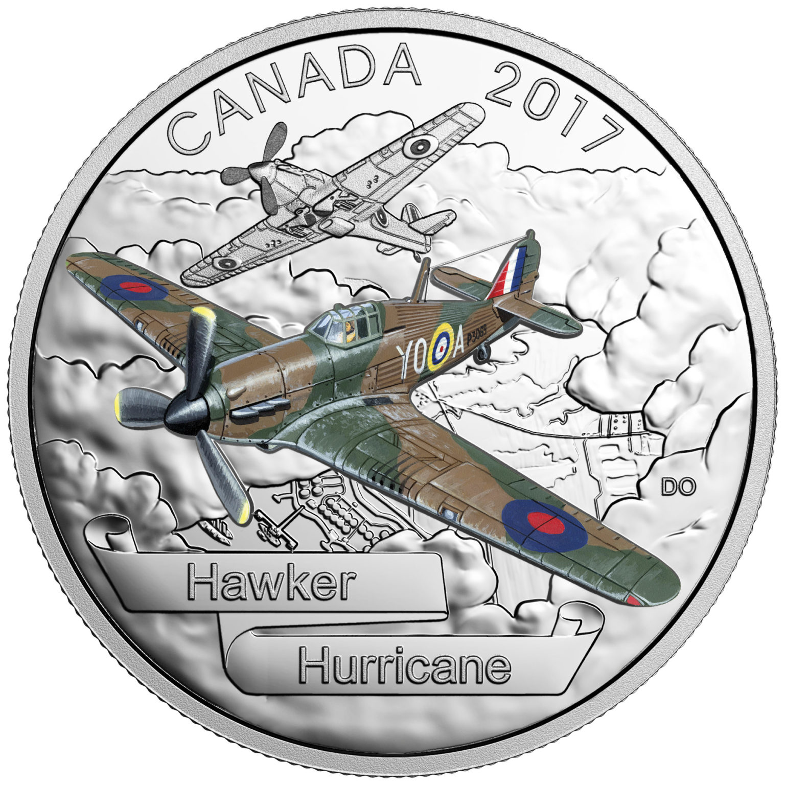 2017 20 FINE SILVER COIN AIRCRAFT OF THE SECOND WORLD WAR SERIES HAWKER HURRICANE [155694