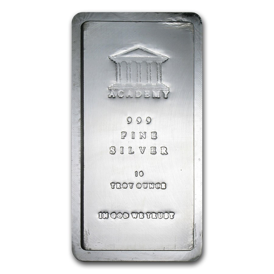 10 oz Academy Stacker Silver Bar (New) Silvergold Express