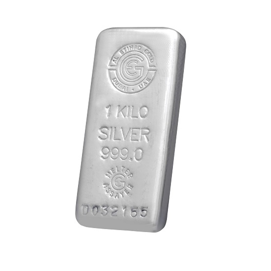 1 Kilo Pure Silver Bar Al Etihad Refinery Dubai, UAE Silvergold Express